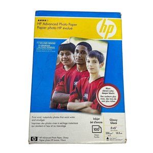 HP Advanced Glossy Inkjet Photo Paper 100 Sheets  4 x 6"  Q6638A